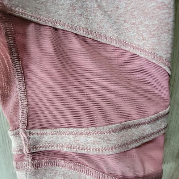 Calia Womens Heathered Pink Cropped Leggings With Mesh Accents Pocket 1X - Picture 2 of 10